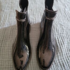 Nautica Rain Boots - Patent Black, Sz 9